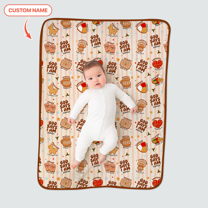 Christmas Mexican Cookies Custom Name Toddler Blanket