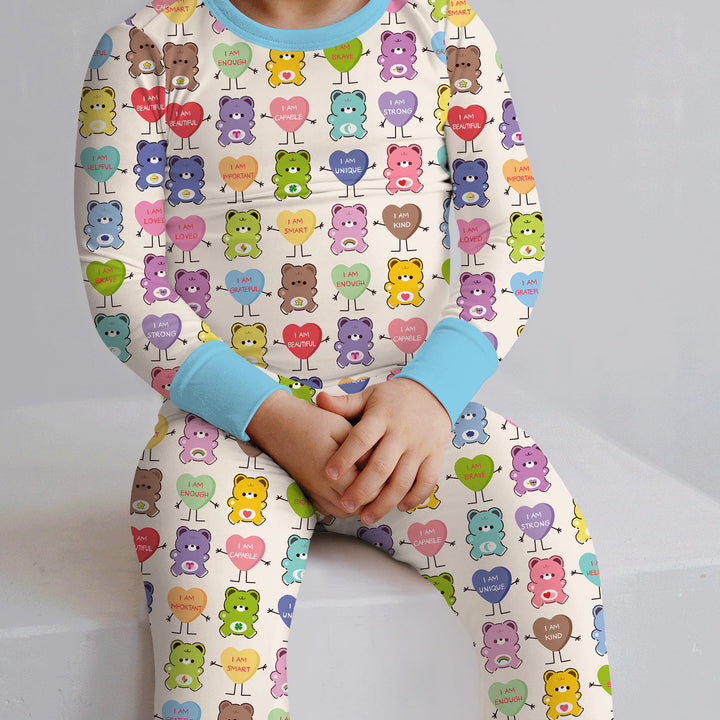 Rainbow Bears Affirmation Two Piece Long Sleeve Pajama Set