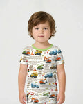Bible Verse Construction Trucks Bamboo Two Piece Short Sleeve Shorts Pajama Set