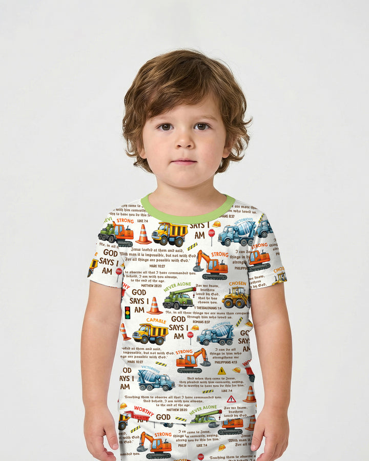 Template Zweiteiliges Pyjama-Set mit kurzen Ärmeln und Shorts