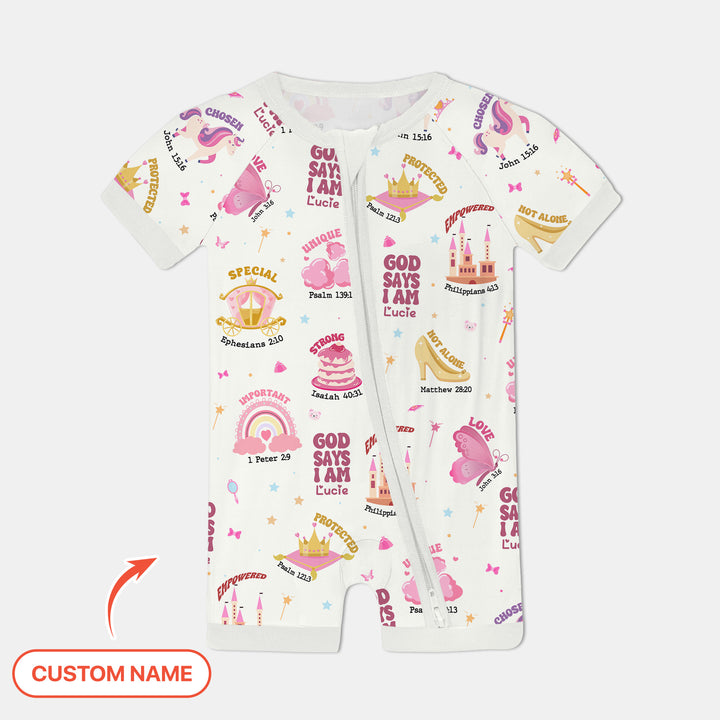 Custom Name God Says I Am Girl Shorty Zippy