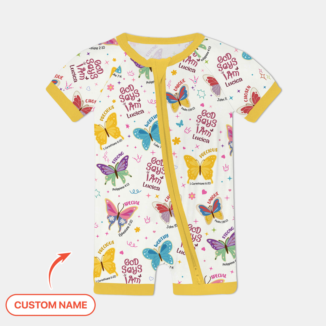 God Says I Am Custom Name Girl Version Shorty Zippy