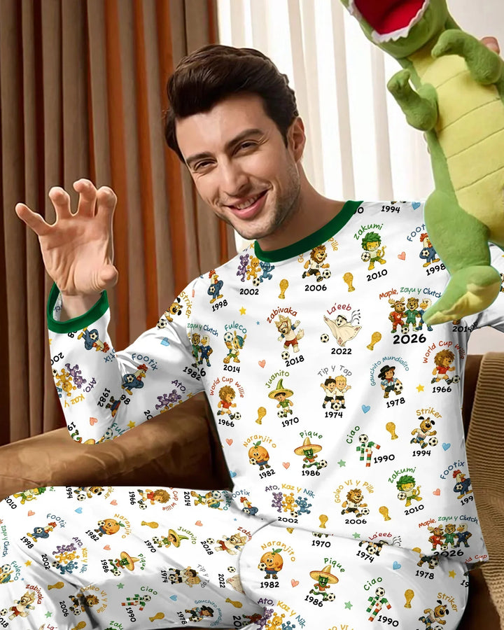 Soccer cup Mascots Bamboo Men's Pajama Set