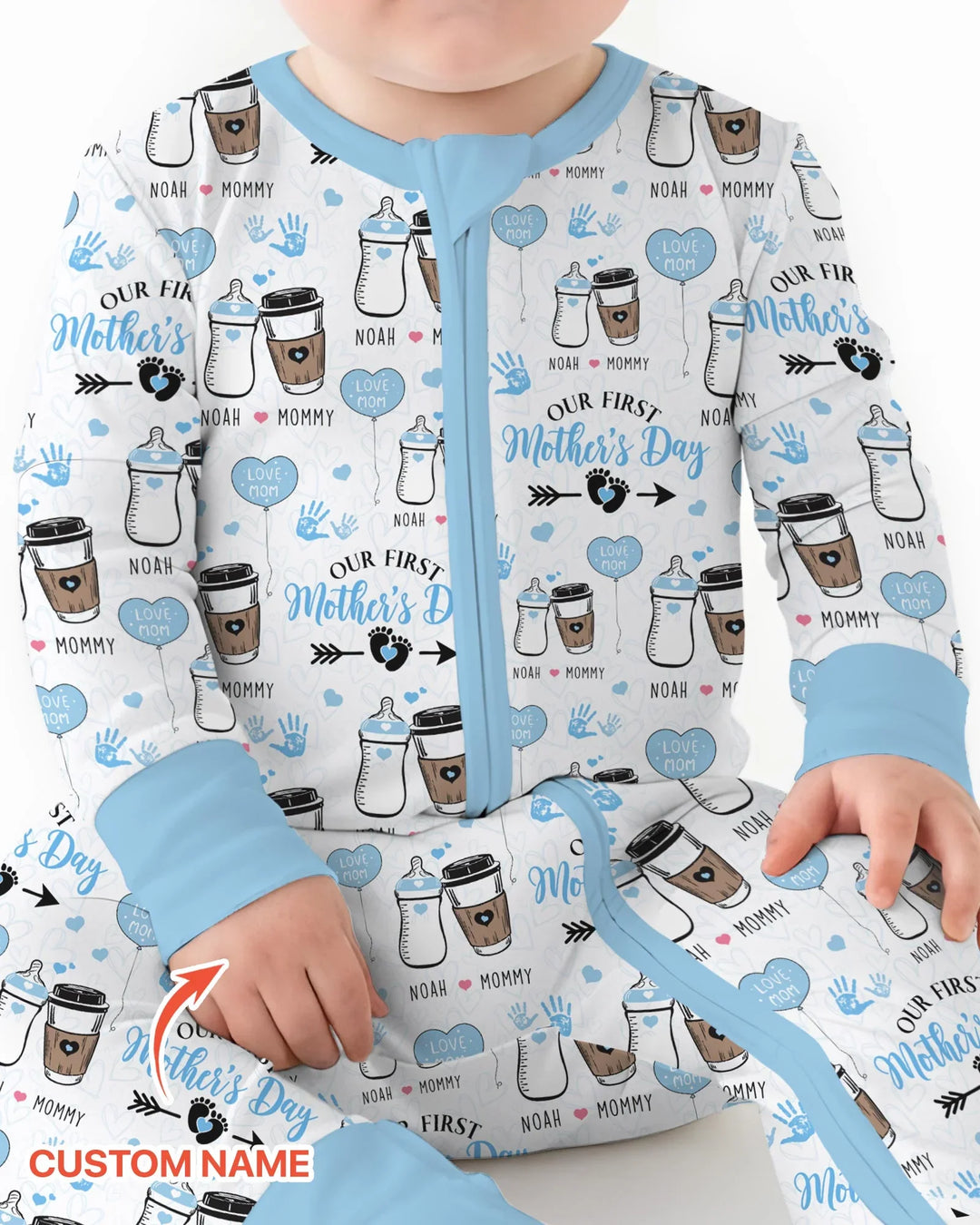 Custom Name First Mother's Day Drink Bamboo Convertible Zippy