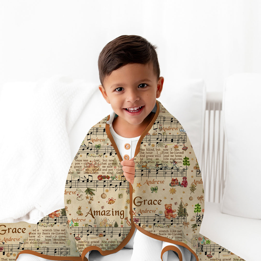 Amazing Grace Custom Name Toddler Blanket