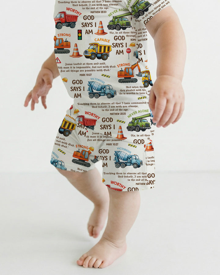 Template Zweiteiliges Pyjama-Set mit kurzen Ärmeln und Shorts