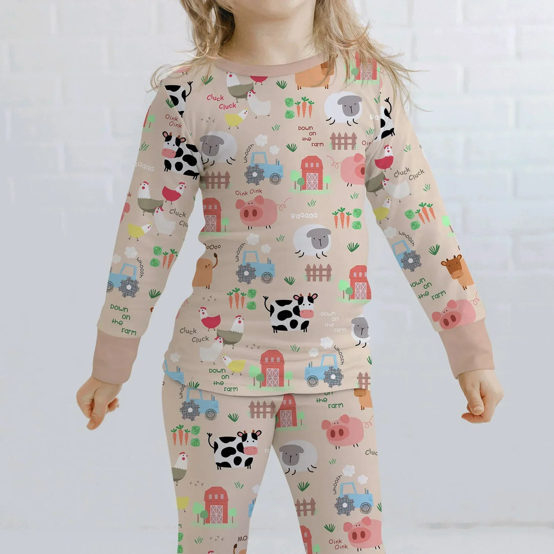 Farm Yard Two Piece Long Sleeve Pajama Set