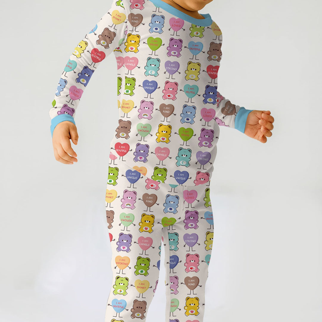 Rainbow Bears Affirmation Two Piece Long Sleeve Pajama Set