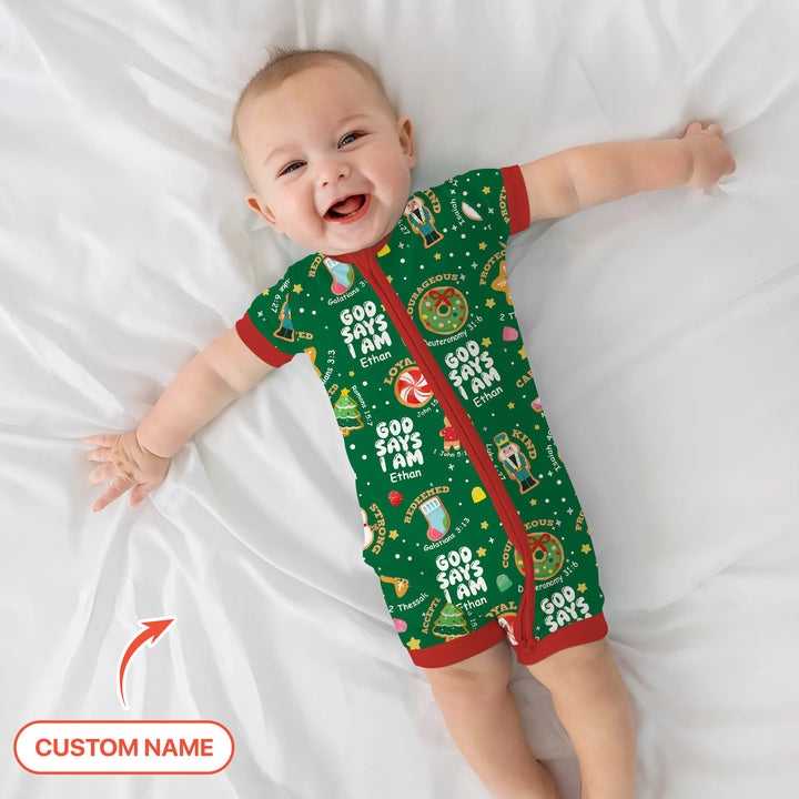 Merry Christmas God Says I Am Custom Name Shorty Zippy