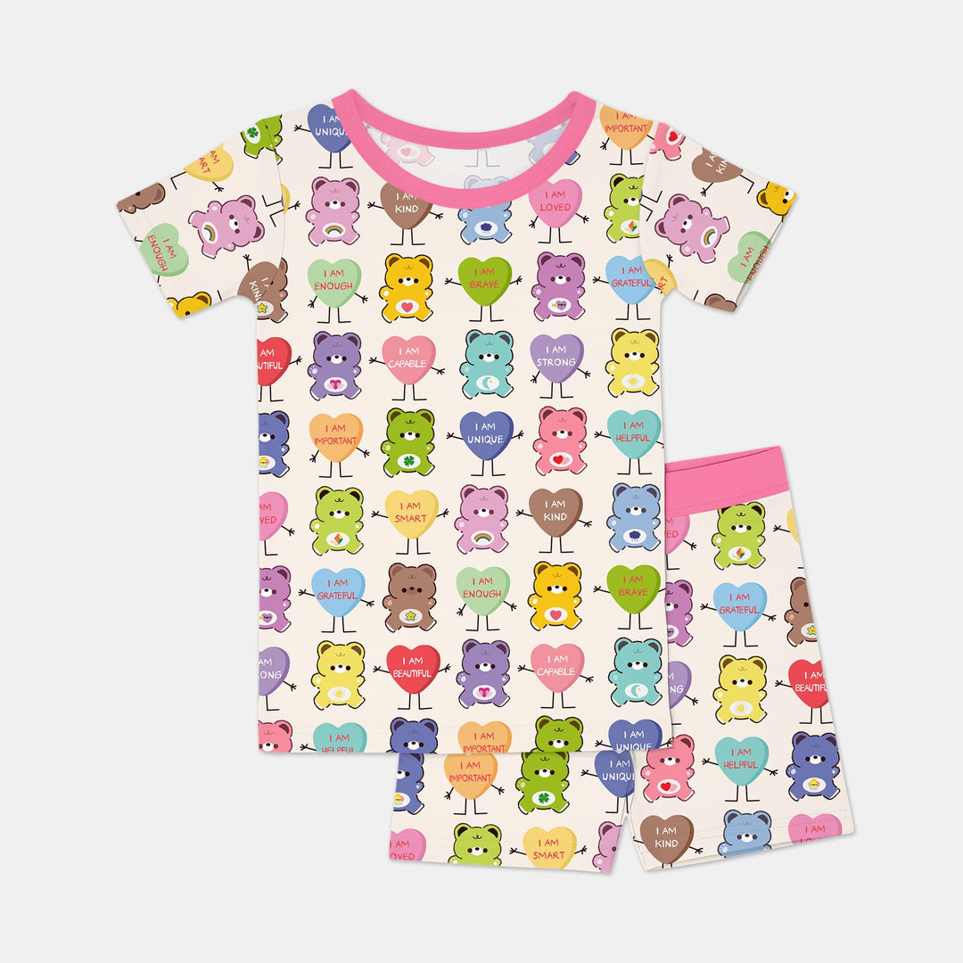 Rainbow Bears Affirmation Two Piece Short Sleeve Shorts Pajama Set