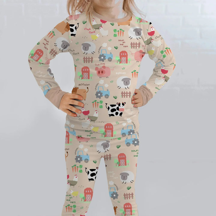 Farm Yard Two Piece Long Sleeve Pajama Set