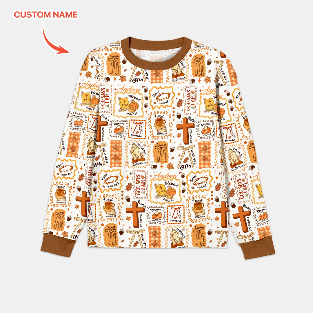 Custom Name I Am Thankful For Jesus Men's Pajama Set , Custom Name I Am Thankful For Jesus Men's Pajama Set - Only Shirt / XS