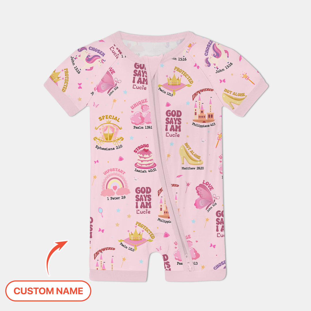 Custom Name God Says I Am Girl Shorty Zippy