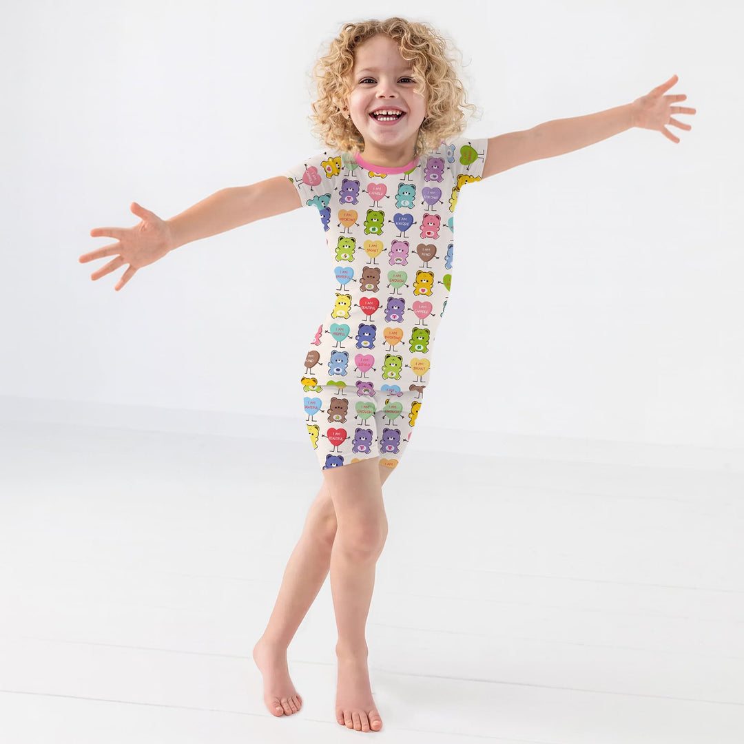 Rainbow Bears Affirmation Two Piece Short Sleeve Shorts Pajama Set
