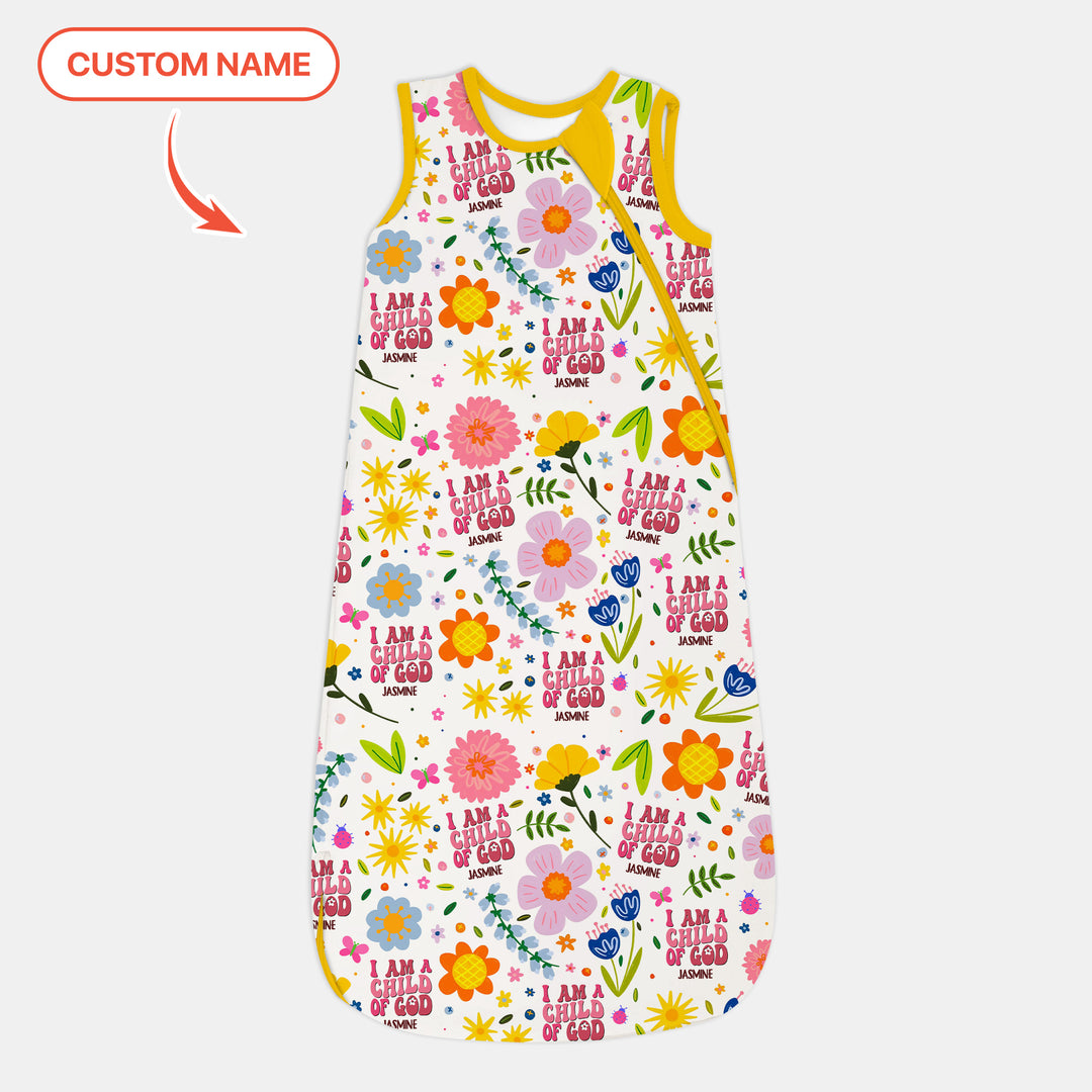 I Am A Child Of God Custom Name Girl Sleep Bag