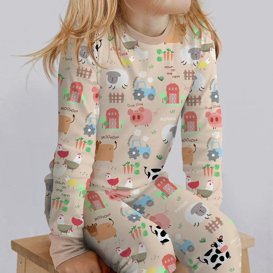 Farm Yard Two Piece Long Sleeve Pajama Set