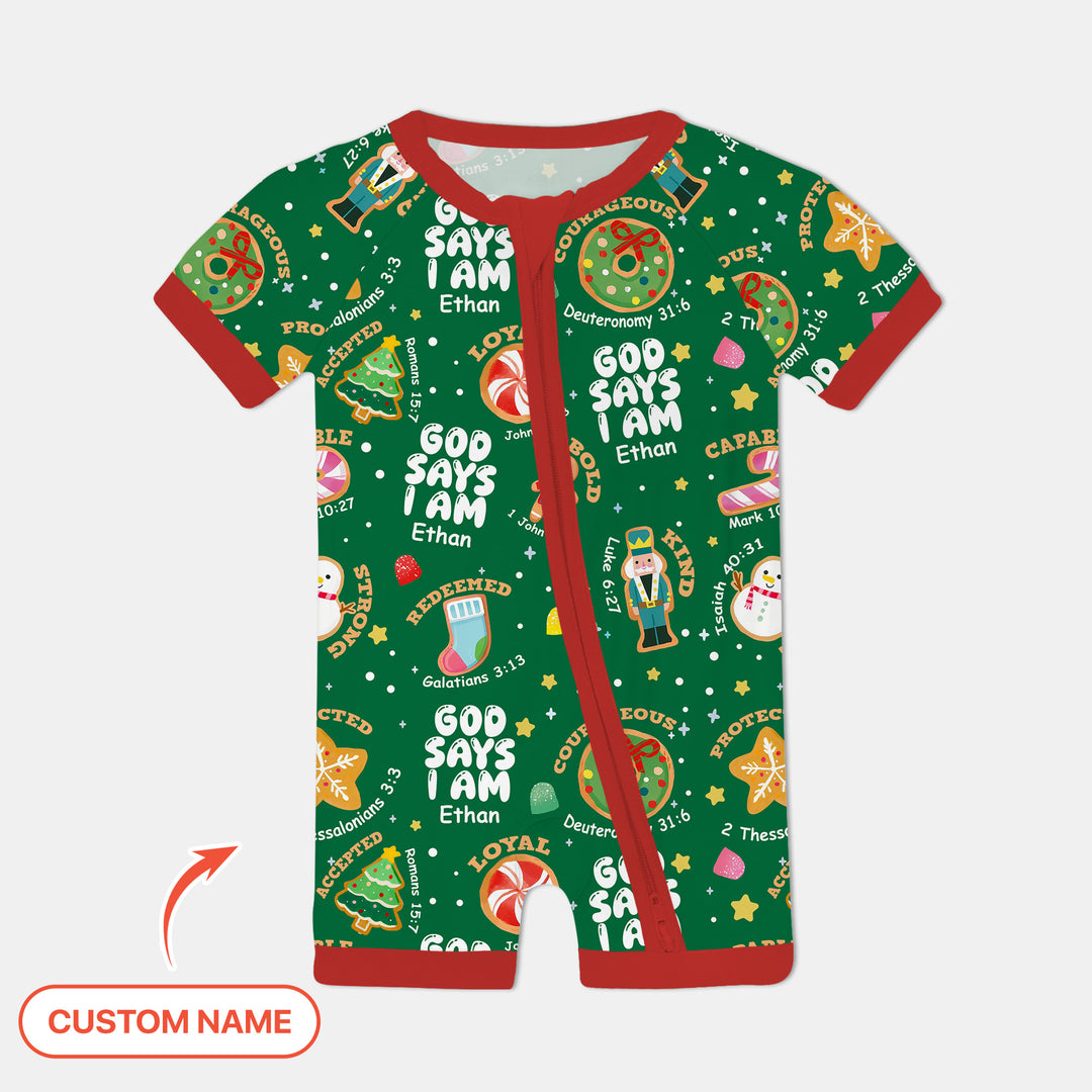 Merry Christmas God Says I Am Custom Name Shorty Zippy