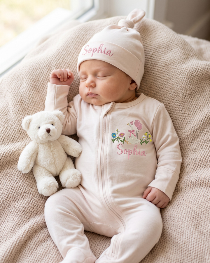 Gerippte Babykleidung mit individuellem Foto - Weich &amp; Skizzenhaft