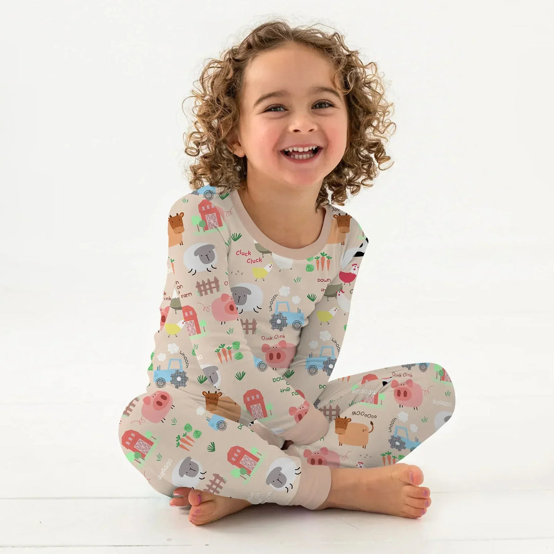 Farm Yard Two Piece Long Sleeve Pajama Set