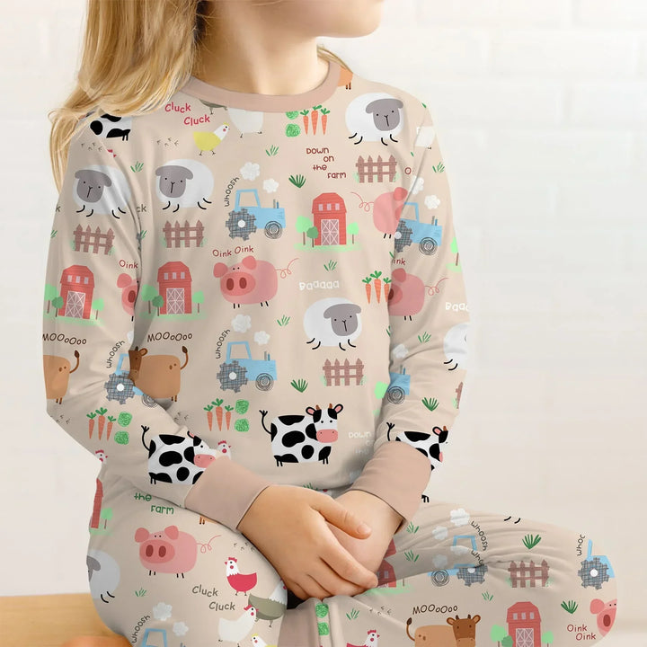 Farm Yard Two Piece Long Sleeve Pajama Set