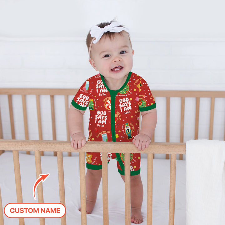 Merry Christmas God Says I Am Custom Name Shorty Zippy