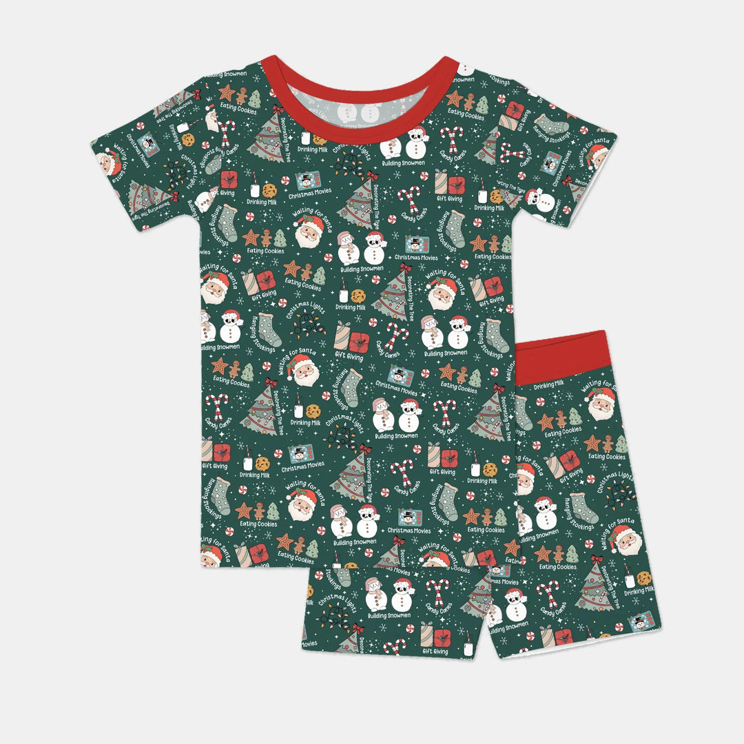 Christmas Things Two Piece Short Sleeve Shorts Pajama Set