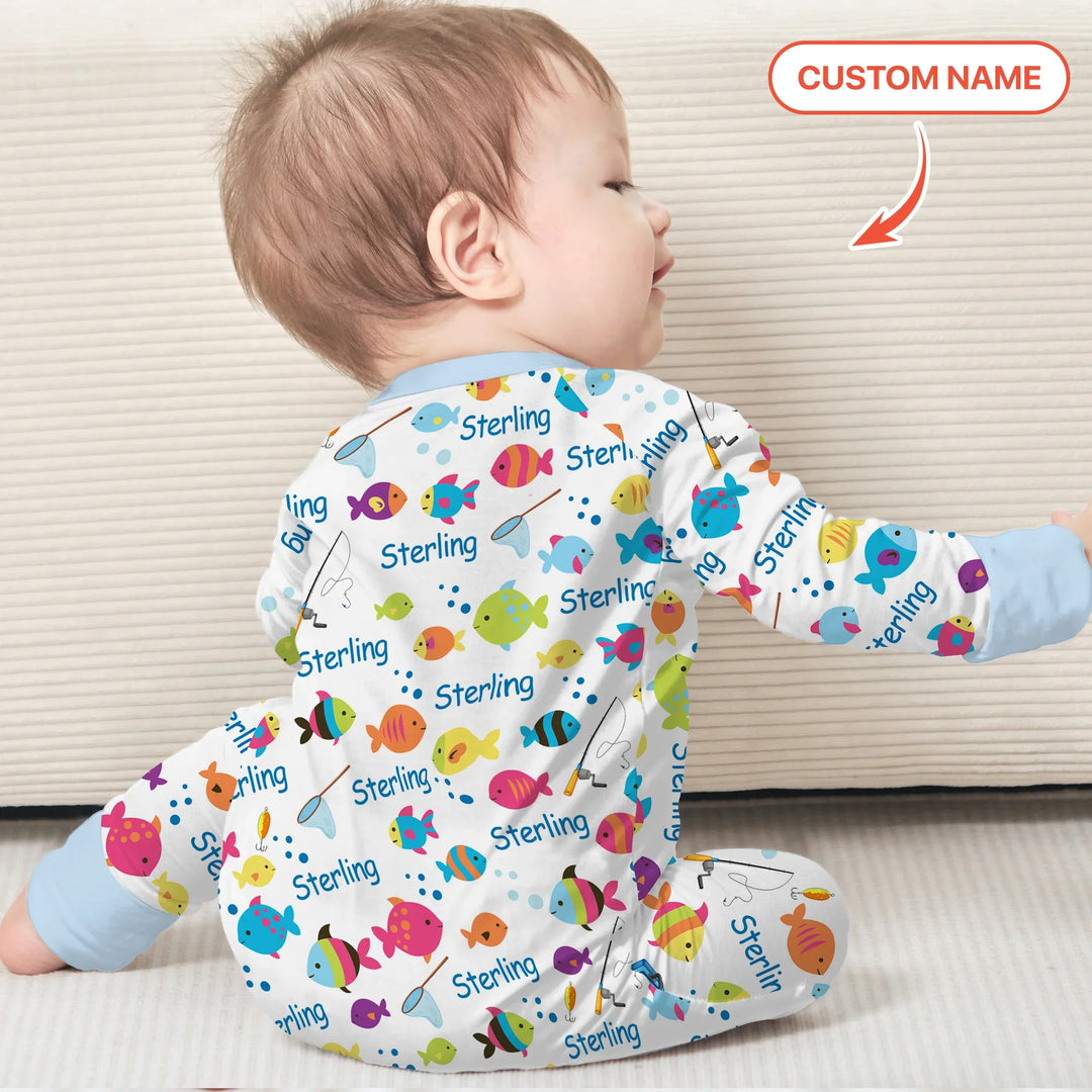 Little Fisher’s Adventure Custom Name Convertible Zippy , Little Fisher’s Adventure Custom Name Convertible Zippy - 0-3M