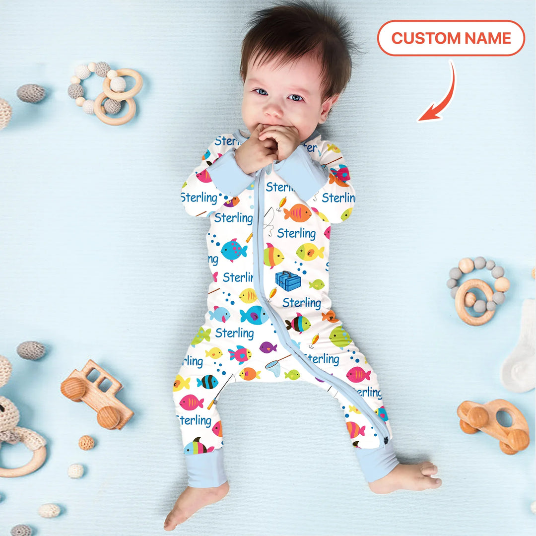 Little Fisher’s Adventure Custom Name Convertible Zippy , Little Fisher’s Adventure Custom Name Convertible Zippy - 0-3M