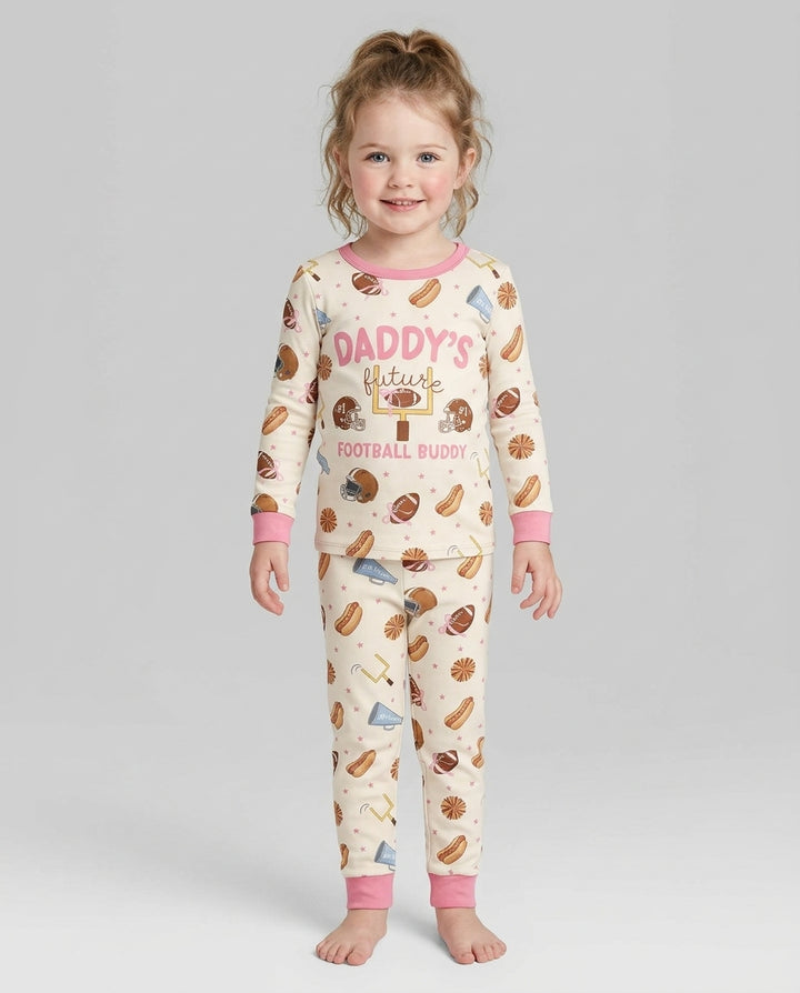 Daddy's Future Football Buddy Bamboo Two Piece Long Sleeve Pajama Set
