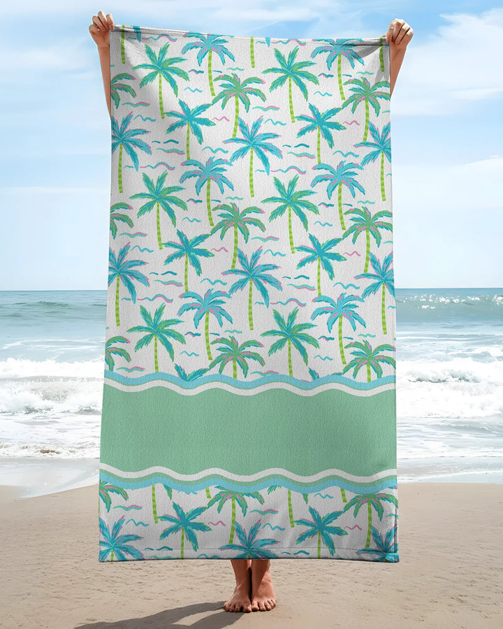 Tropical Palm Breeze Bamboo Beach Towel
