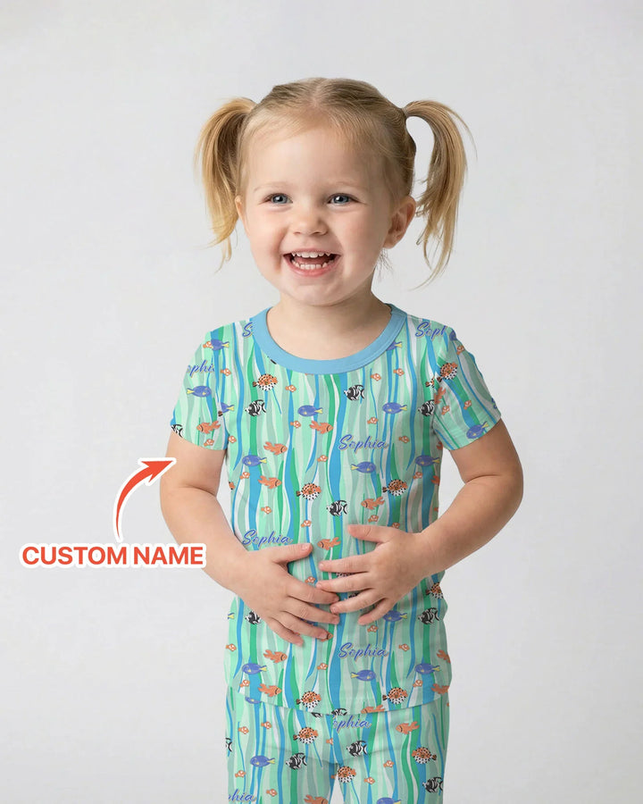 Zweiteiliges, kurzärmliges Pyjama-Set mit Marienkäfern