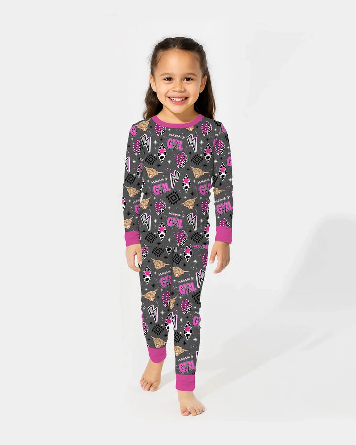 Western Mama & Me Matching  Bamboo Two Piece Long Sleeve Pajama Set