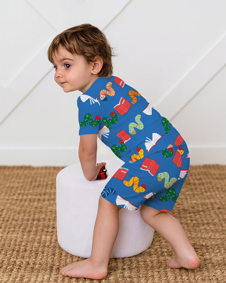 Bookworm Family Matching Bamboo Two Piece Short Sleeve Shorts Pajama Set