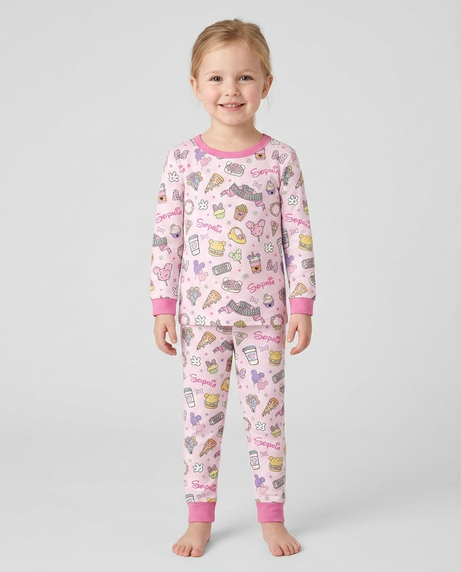 Custom Name Magical Trip Bamboo Two Piece Long Sleeve Pajama Set