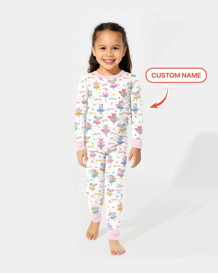 Zweiteiliges Langarm-Pyjama-Set mit Sommerfrüchten