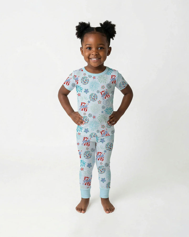 Land Of Free Family Matching Bamboo Two Piece Short Sleeve Pajama Set
