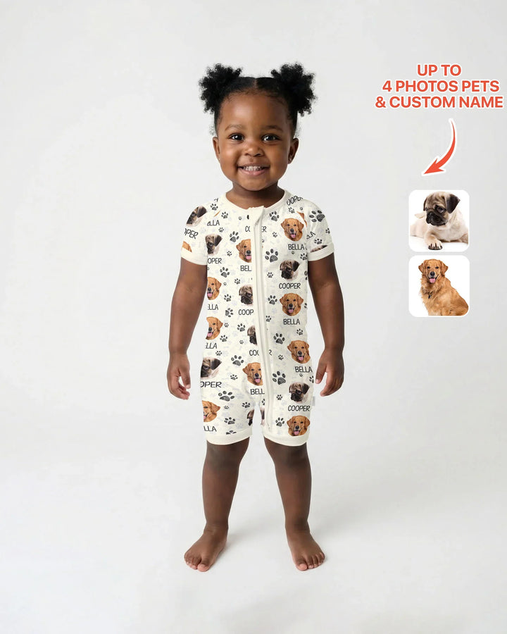 Custom Photo With Paw For Dog Lovers Bamboo Shorty Zippy