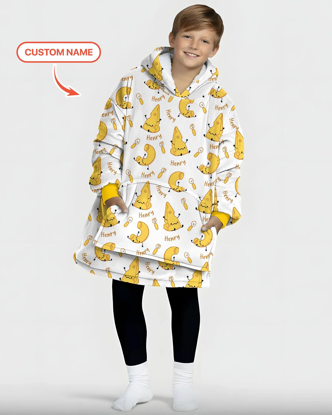 Custom Name Mac & Cheese Club Bamboo Blanket Hoodie