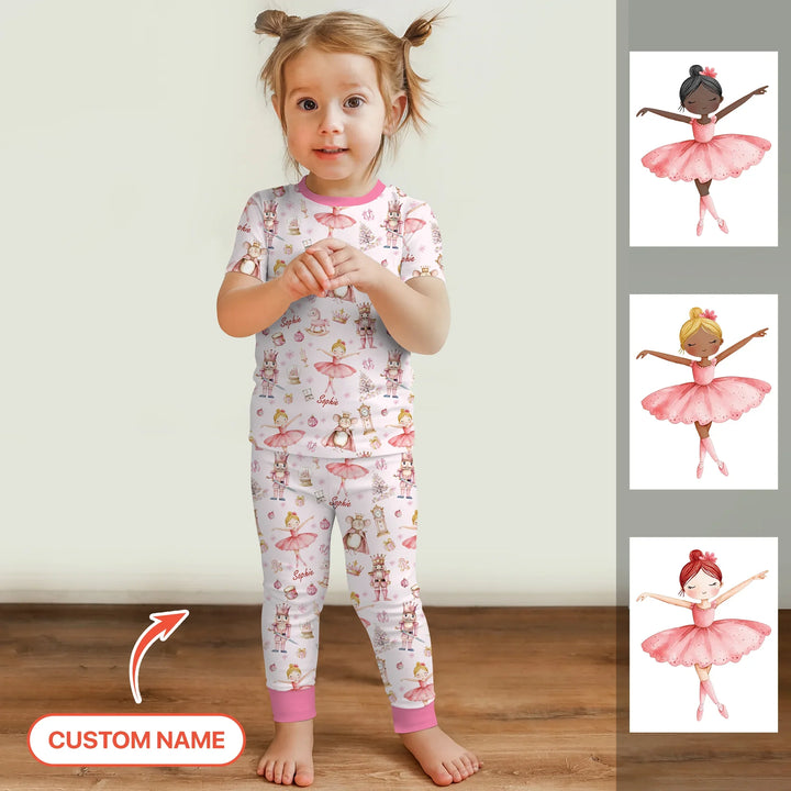Custom Character "Ballerina Nutcracker Fairytale" Two Piece Short Sleeve Pajama Set