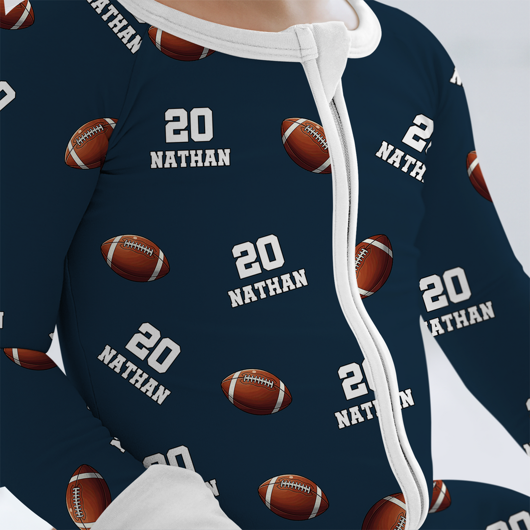 Football Pattern Personalized Convertible Zippy