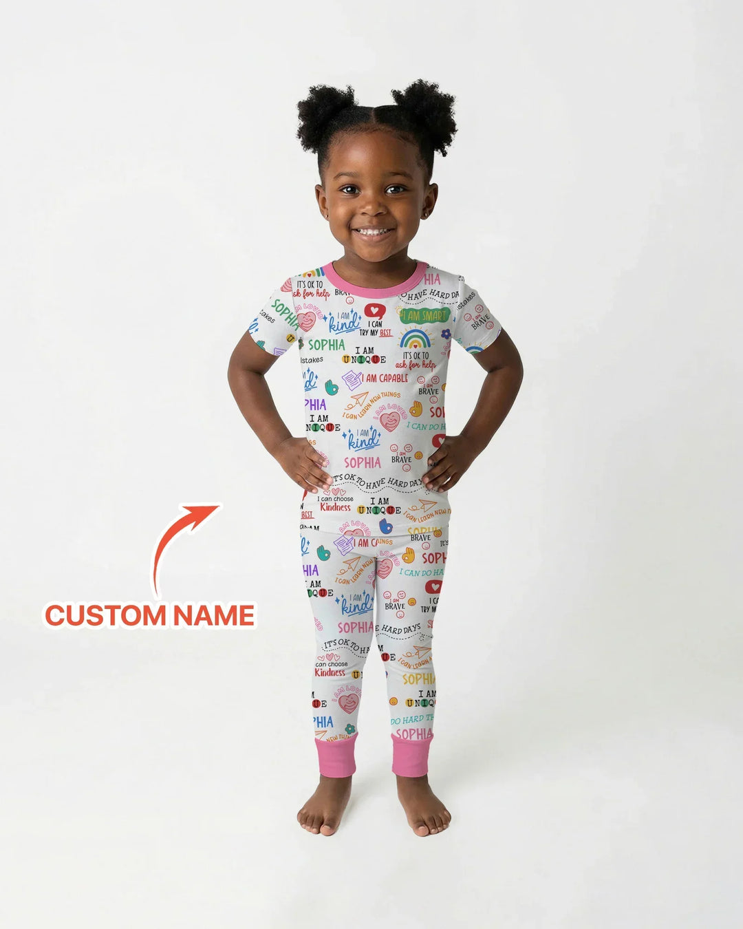 Daily Affirmations Matching Mommy & Baby Bamboo Two Piece Short Sleeve Pajama Set