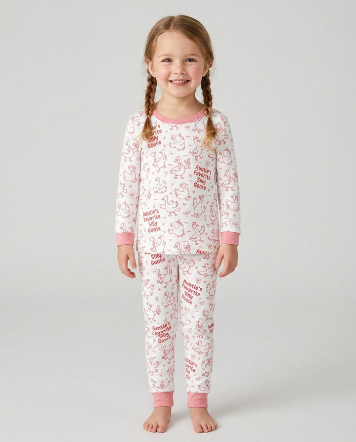 Auntie's Favorite Silly Goose Bamboo Two Piece Long Sleeve Pajama Set