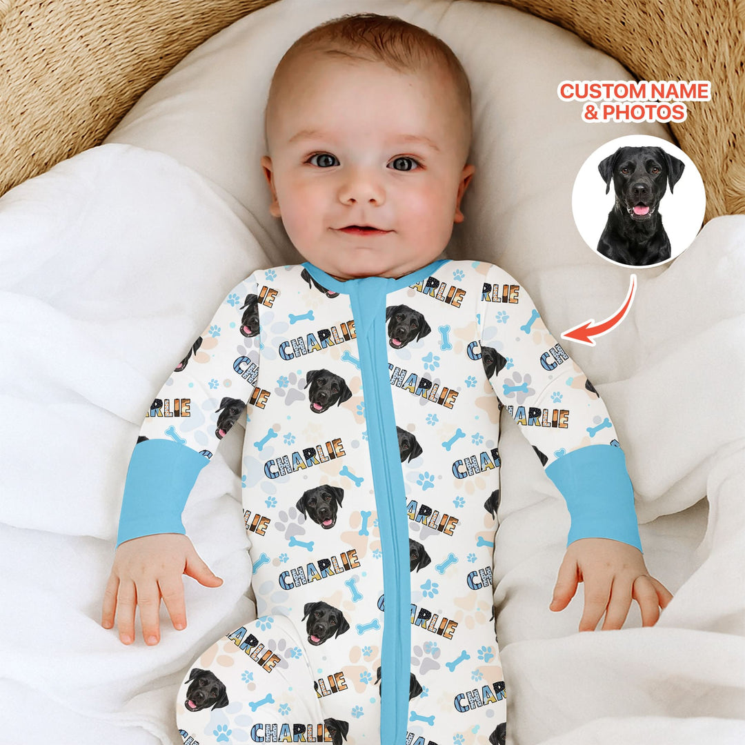 Custom Name Doodle Letters Blue Dog Convertible Zippy