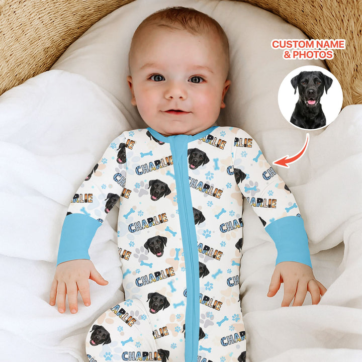 Custom Name Doodle Letters Blue Dog Convertible Zippy