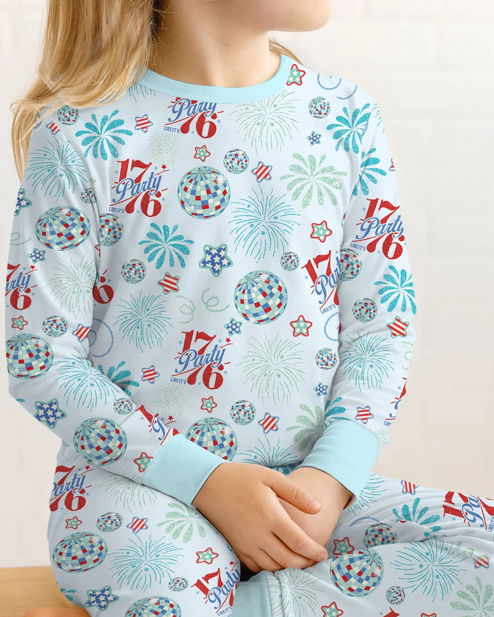 Land Of Free Family Matching Bamboo Two Piece Long Sleeve Pajama Set