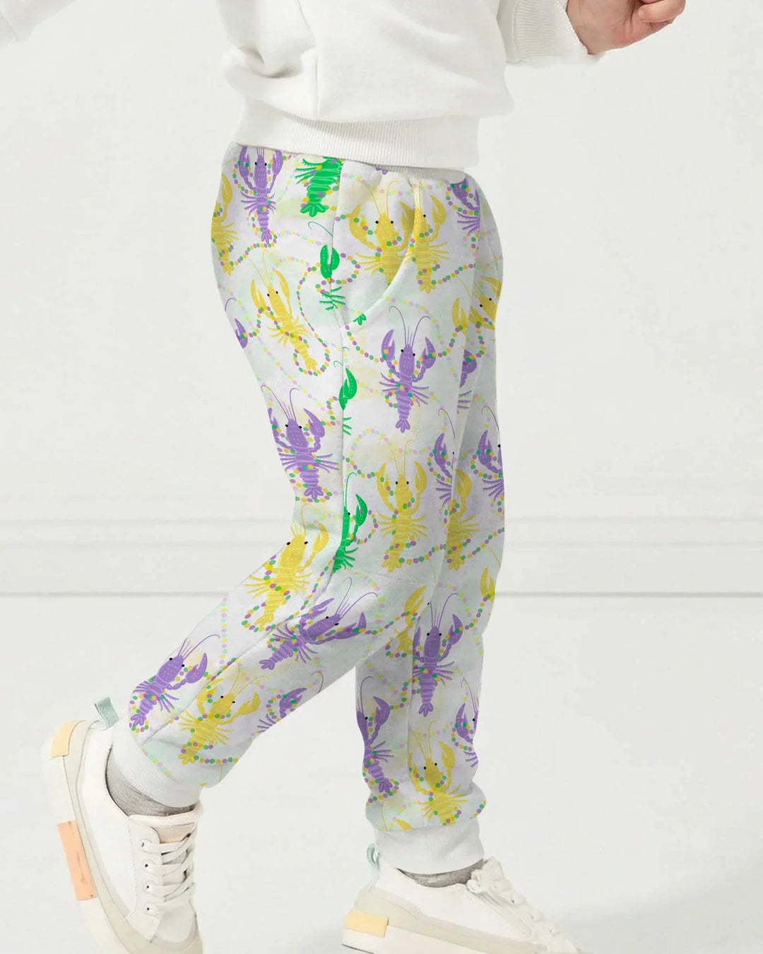 Mardi Gras Crawfish Family Matching Bamboo Jogger