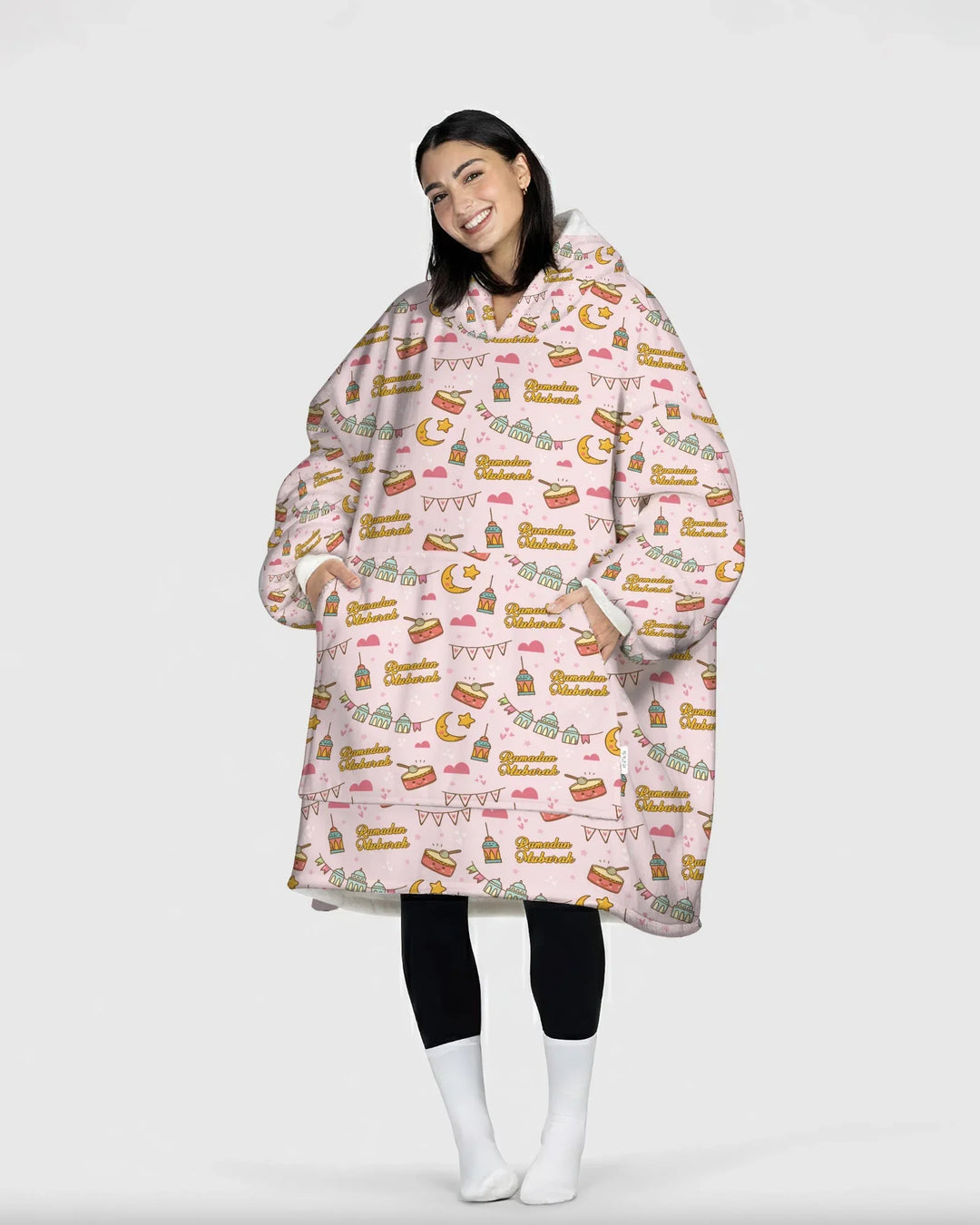 Ramadan Mubarak Wearable Blanket Hoodie