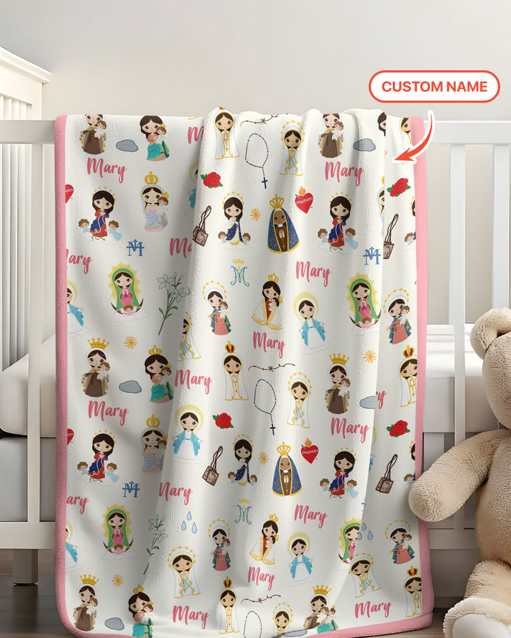 Custom Name Mother Mary Blanket
