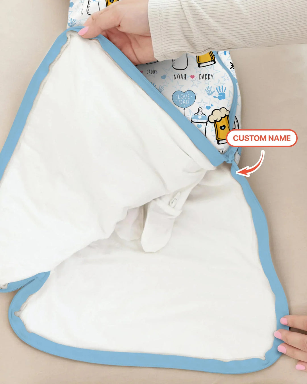 Custom Name First Father's Day Drink Bamboo Sleep Bag