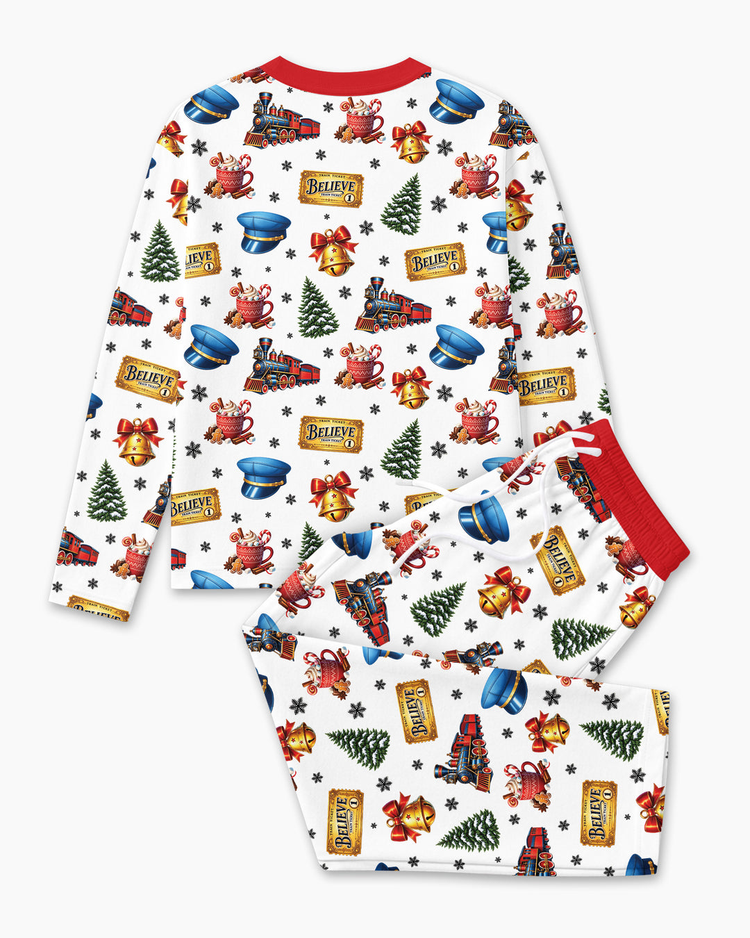 Custom Name Believe Polar Express Christmas Bamboo Men's Pajama Set